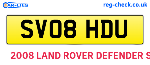 SV08HDU are the vehicle registration plates.