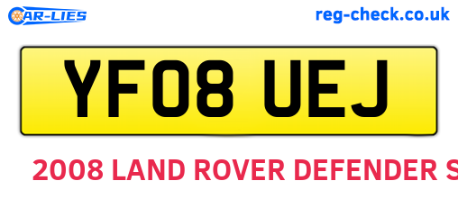 YF08UEJ are the vehicle registration plates.