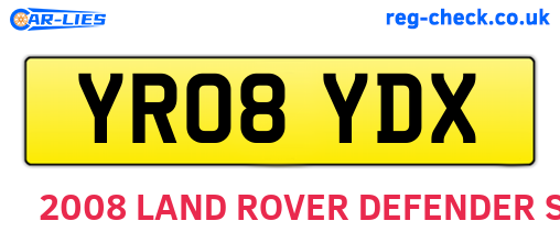 YR08YDX are the vehicle registration plates.