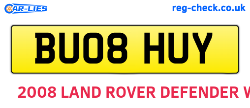 BU08HUY are the vehicle registration plates.