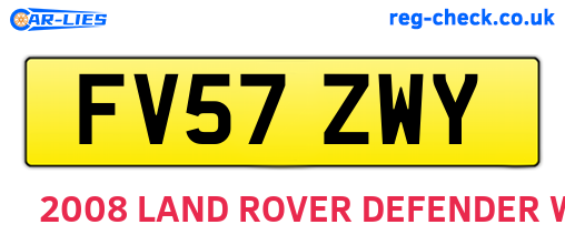 FV57ZWY are the vehicle registration plates.