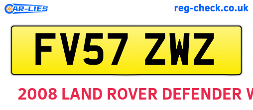 FV57ZWZ are the vehicle registration plates.
