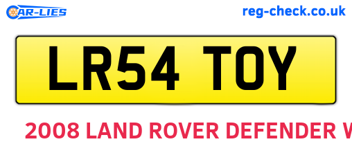 LR54TOY are the vehicle registration plates.