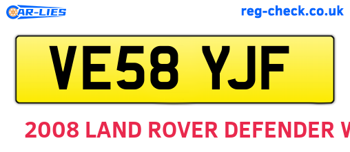 VE58YJF are the vehicle registration plates.