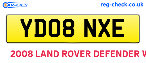 YD08NXE are the vehicle registration plates.