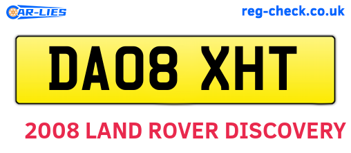 DA08XHT are the vehicle registration plates.