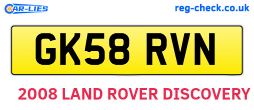 GK58RVN are the vehicle registration plates.