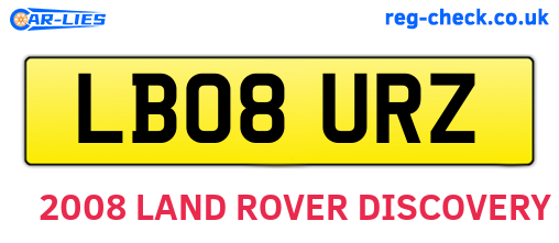 LB08URZ are the vehicle registration plates.