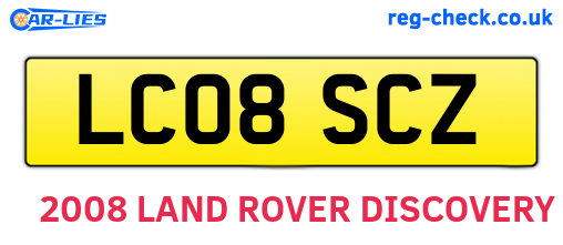 LC08SCZ are the vehicle registration plates.