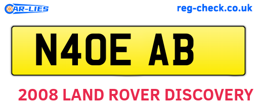 N40EAB are the vehicle registration plates.