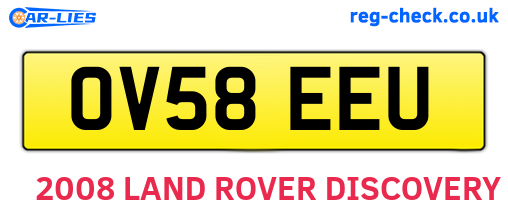 OV58EEU are the vehicle registration plates.