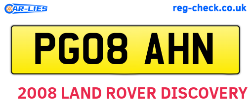 PG08AHN are the vehicle registration plates.