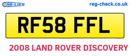 RF58FFL are the vehicle registration plates.