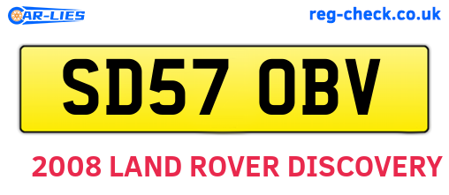 SD57OBV are the vehicle registration plates.
