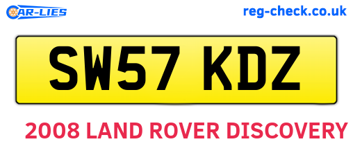 SW57KDZ are the vehicle registration plates.