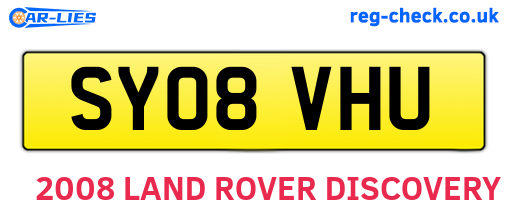 SY08VHU are the vehicle registration plates.
