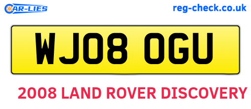 WJ08OGU are the vehicle registration plates.