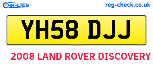 YH58DJJ are the vehicle registration plates.