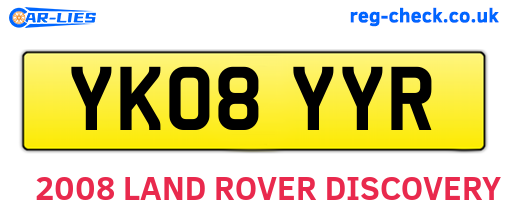 YK08YYR are the vehicle registration plates.