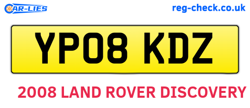 YP08KDZ are the vehicle registration plates.