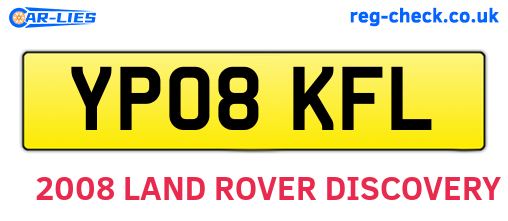 YP08KFL are the vehicle registration plates.