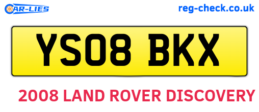 YS08BKX are the vehicle registration plates.