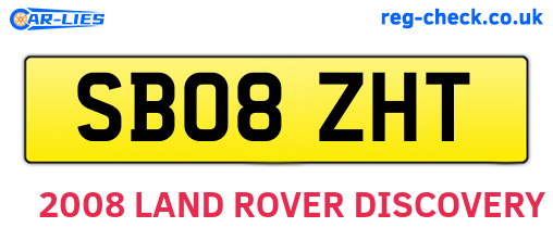 SB08ZHT are the vehicle registration plates.