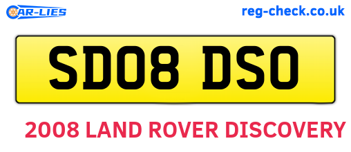SD08DSO are the vehicle registration plates.