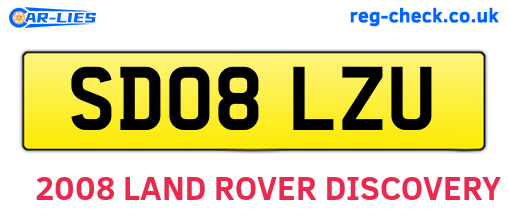 SD08LZU are the vehicle registration plates.