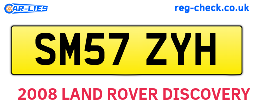 SM57ZYH are the vehicle registration plates.