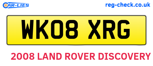 WK08XRG are the vehicle registration plates.