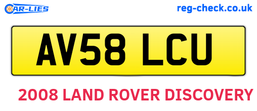AV58LCU are the vehicle registration plates.