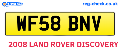 WF58BNV are the vehicle registration plates.