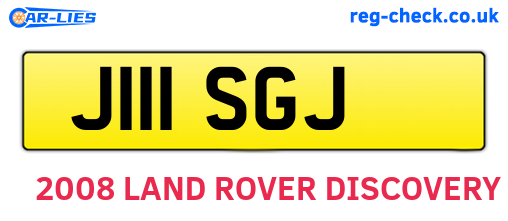 J111SGJ are the vehicle registration plates.