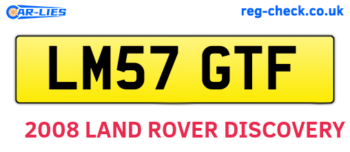 LM57GTF are the vehicle registration plates.