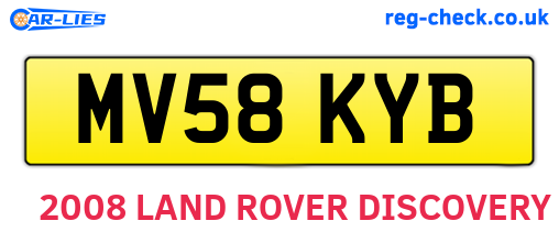 MV58KYB are the vehicle registration plates.