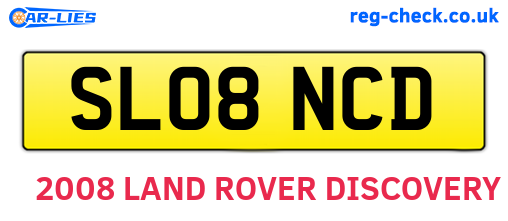 SL08NCD are the vehicle registration plates.