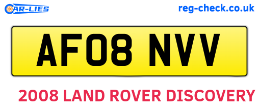 AF08NVV are the vehicle registration plates.