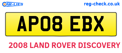 AP08EBX are the vehicle registration plates.
