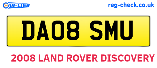 DA08SMU are the vehicle registration plates.