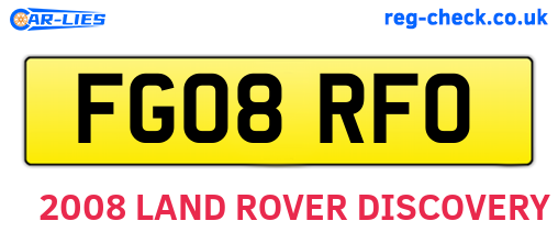 FG08RFO are the vehicle registration plates.