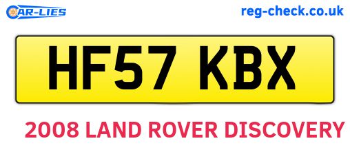 HF57KBX are the vehicle registration plates.
