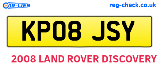 KP08JSY are the vehicle registration plates.