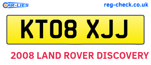 KT08XJJ are the vehicle registration plates.