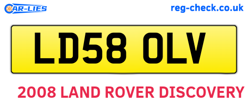 LD58OLV are the vehicle registration plates.