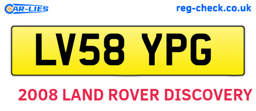 LV58YPG are the vehicle registration plates.