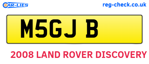 M5GJB are the vehicle registration plates.