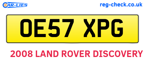 OE57XPG are the vehicle registration plates.