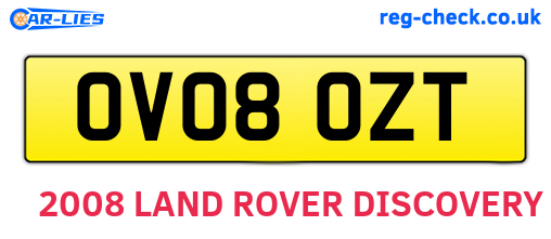 OV08OZT are the vehicle registration plates.