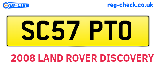 SC57PTO are the vehicle registration plates.